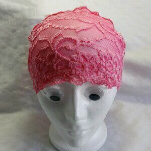 Pink stretch lace bonnet